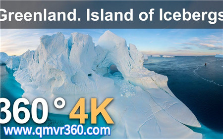 360°全景VR视频：格陵兰岛VR冰山岛空中航拍俯拍 4K 1026-20