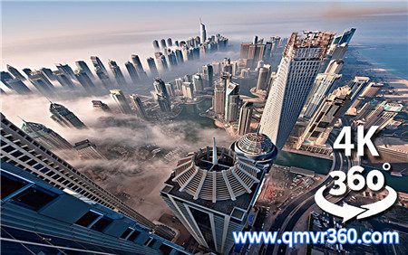 360°全景VR视频：飞跃土豪王国迪拜VR城市航拍俯视_高清 2K 1029-06