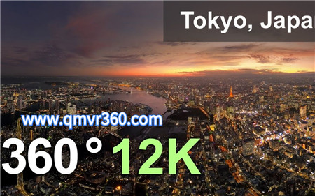 360°全景VR视频：日本东京的夜晚VR航拍日本城市夜景 超清 4K 1026-09