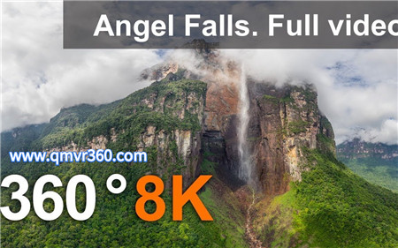 360°全景VR视频：天使瀑布VR委内瑞拉 空中拍摄瀑布视频_超清 4K 1026-02