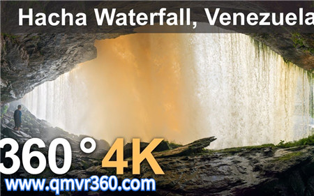 360°全景VR视频：Canaima泻湖,委内瑞拉第二部分哈查瀑布VR航拍水帘洞穴 超清 4K 1026-16
