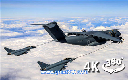 360°全景VR视频：欧洲最大运输机空中加油-A400M加油机飞机VR_超清 4K 1028-04