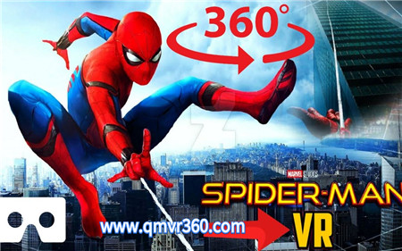 360°全景VR视频：卡通蜘蛛侠城市跳跃体验 蜘蛛人飞跃体验_超清 4K 1025-05