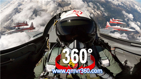 360°全景VR视频：瑞士F5战斗机巡逻驾驶舱视角VR战机飞行 高清4K 1029-17