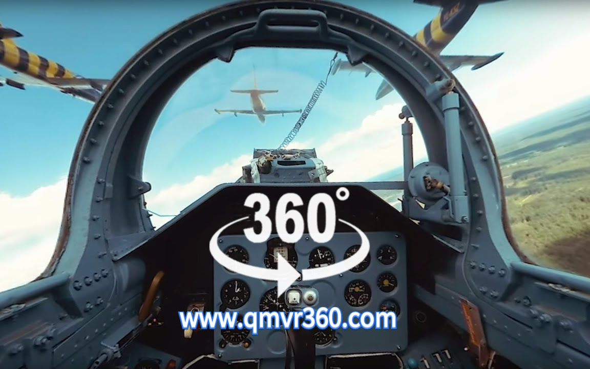 360°全景VR视频：战斗机编队飞行 战机高空飞行第一人称_超清 4K 1020-12