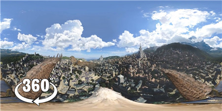 360°全景VR视频：老鹰飞翔第一视角 俯视城市1019-05
