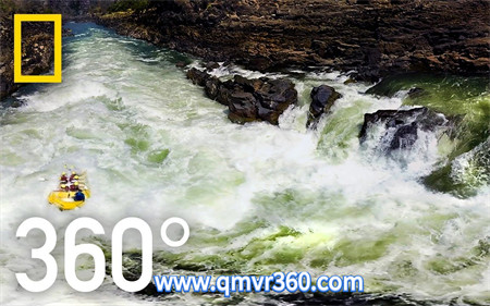 360°全景VR视频：维多利亚瀑布峡谷漂流VR航拍瀑布景区风景_超清 4K- 1111-07