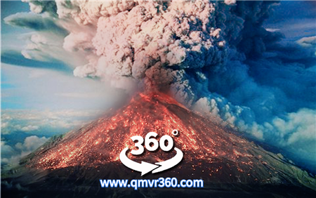 360°全景VR视频：飞跃爆发火山VR直升飞机勘察火山爆发_高清 1080P 1115-30