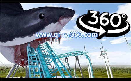 360°全景VR视频：鲨鱼过山车VR刺激游乐园过山车全景视频 1219-04