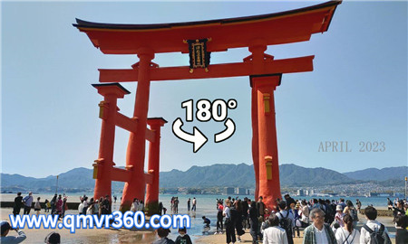 180°全景VR视频：日本广岛宫岛旅行VR严岛神社 大鸟居景点全景视频 超清6K 0124-11