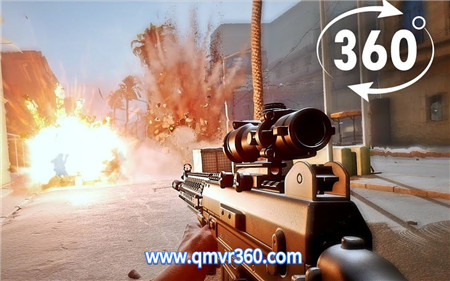360°全景VR视频：第一人称视觉体验枪战设射击游戏VR身临其境全景游戏《叛乱_沙漠风暴》 超清4K 0202-01