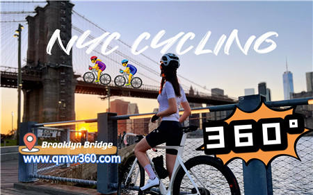360°全景VR视频：体验黄昏下纽约布鲁克林大桥超VR沉浸式公路车骑行放坡超车燃爆减压BGM全景VR 超清4K 0311-09