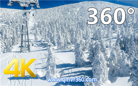 360°全景VR视频：日本山形县藏王温泉滑雪场漫步VR全景日本雪山旅游泡温泉 超清4K 0313-05