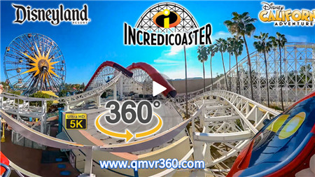 360°全景VR视频：美国加州迪士尼过山车VR游乐场刺激过山车游乐园全景视频 超清5K 0416-03